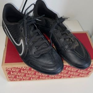 Black soccer shoes